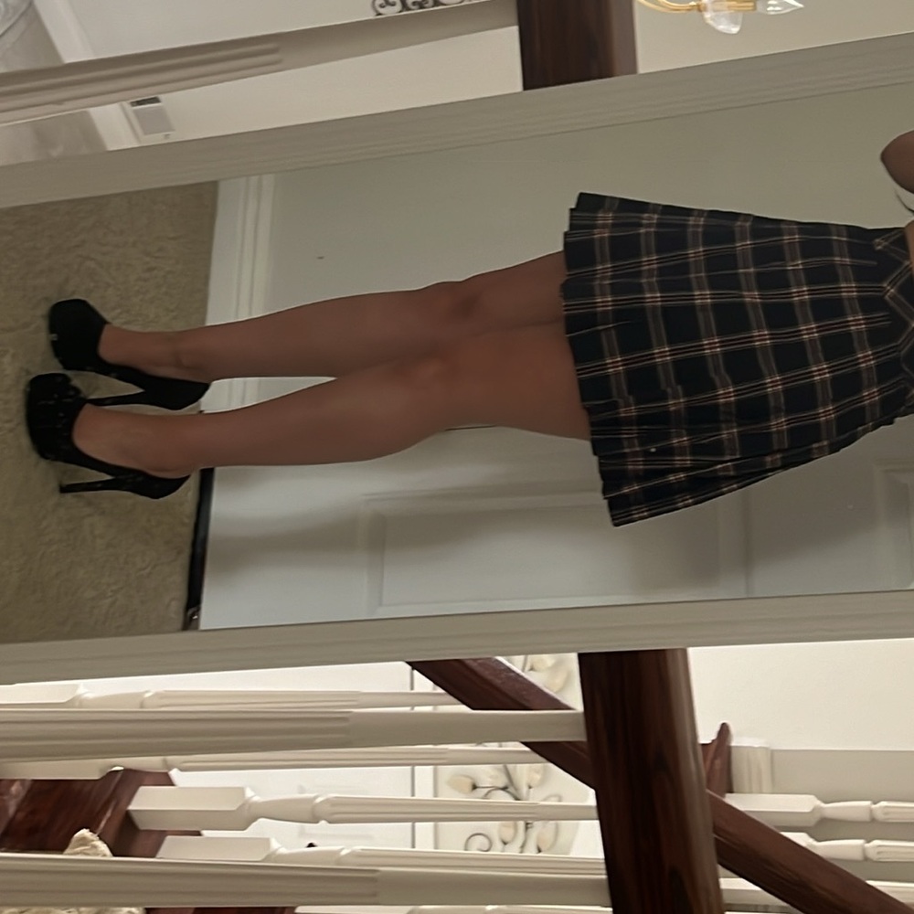 Plad mini flowy skirt
